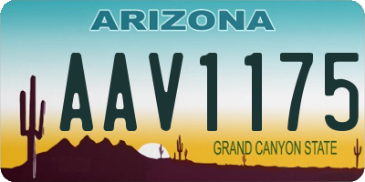 AZ license plate AAV1175