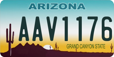 AZ license plate AAV1176