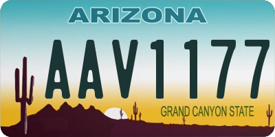AZ license plate AAV1177