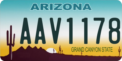 AZ license plate AAV1178
