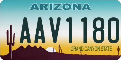 AZ license plate AAV1180