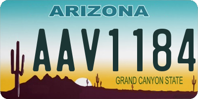 AZ license plate AAV1184