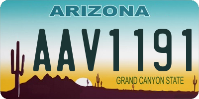 AZ license plate AAV1191