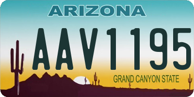 AZ license plate AAV1195