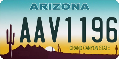 AZ license plate AAV1196