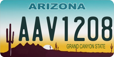 AZ license plate AAV1208
