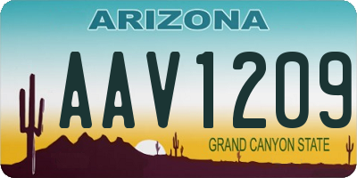 AZ license plate AAV1209