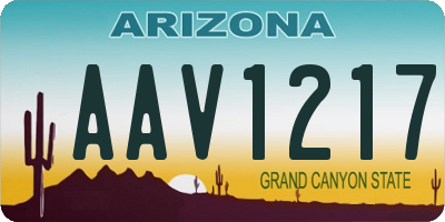 AZ license plate AAV1217