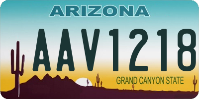 AZ license plate AAV1218