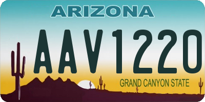 AZ license plate AAV1220