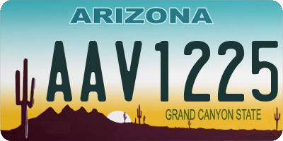 AZ license plate AAV1225
