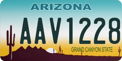 AZ license plate AAV1228