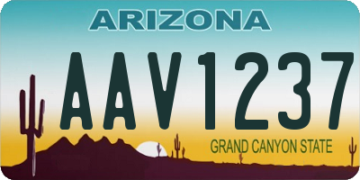 AZ license plate AAV1237