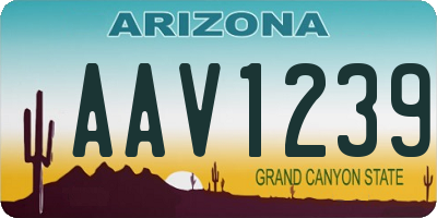 AZ license plate AAV1239