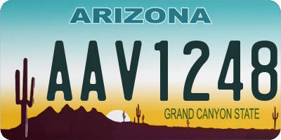 AZ license plate AAV1248