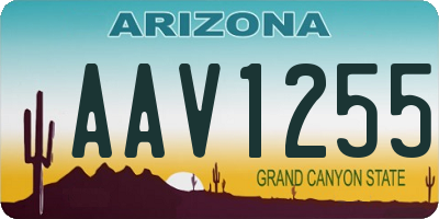 AZ license plate AAV1255