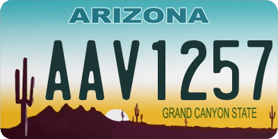 AZ license plate AAV1257