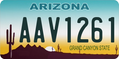 AZ license plate AAV1261