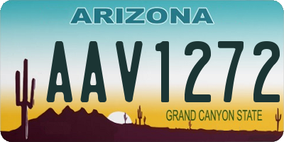 AZ license plate AAV1272