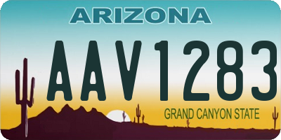 AZ license plate AAV1283