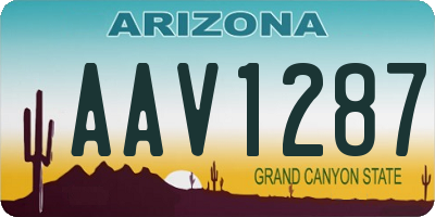 AZ license plate AAV1287