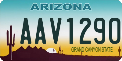 AZ license plate AAV1290
