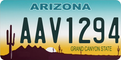 AZ license plate AAV1294