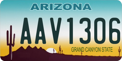 AZ license plate AAV1306