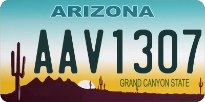 AZ license plate AAV1307