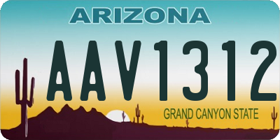 AZ license plate AAV1312
