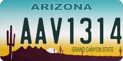 AZ license plate AAV1314