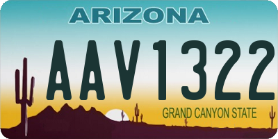 AZ license plate AAV1322