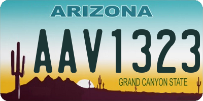 AZ license plate AAV1323