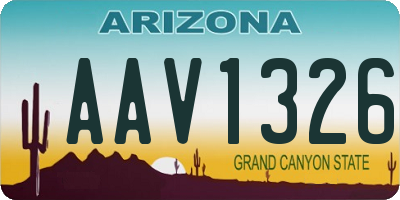 AZ license plate AAV1326
