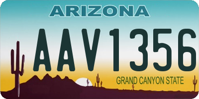 AZ license plate AAV1356