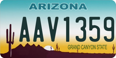 AZ license plate AAV1359