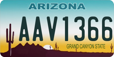 AZ license plate AAV1366