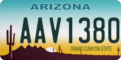 AZ license plate AAV1380
