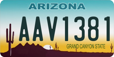 AZ license plate AAV1381