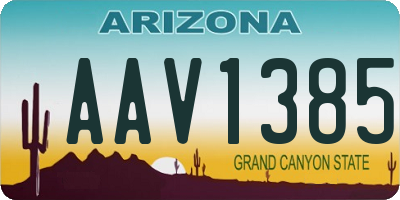AZ license plate AAV1385