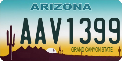 AZ license plate AAV1399