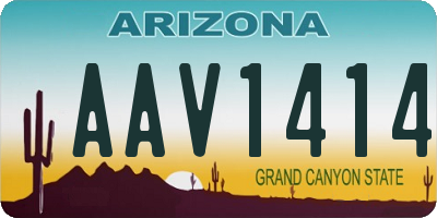 AZ license plate AAV1414