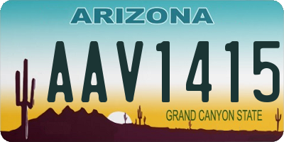 AZ license plate AAV1415