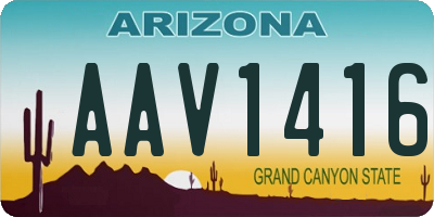 AZ license plate AAV1416
