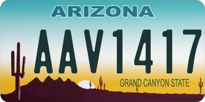 AZ license plate AAV1417