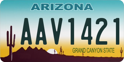 AZ license plate AAV1421