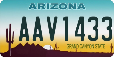 AZ license plate AAV1433