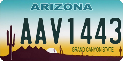 AZ license plate AAV1443