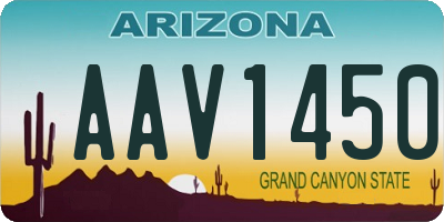 AZ license plate AAV1450