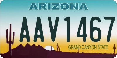 AZ license plate AAV1467